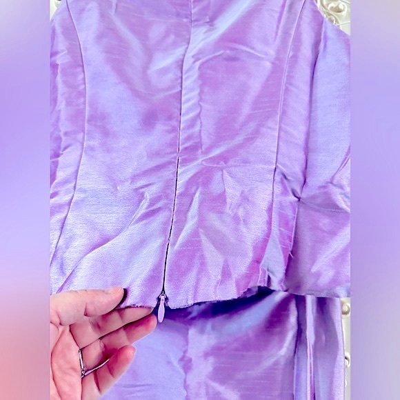 Stunning; 2pcFormal Dress “Top+Maxi Skirt” Shiny Fancy Lilac  Special Occasions - Picture 4 of 16